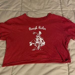 Brandy Melville Red Cropped Tee